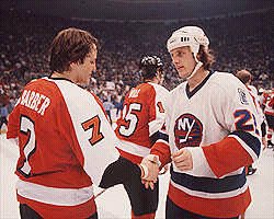 Bossy and Barber on the handshake line